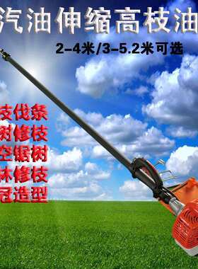 物业社区路旁树篱修枝伸缩高枝锯 二冲程高枝油锯 高空棕榈修剪机