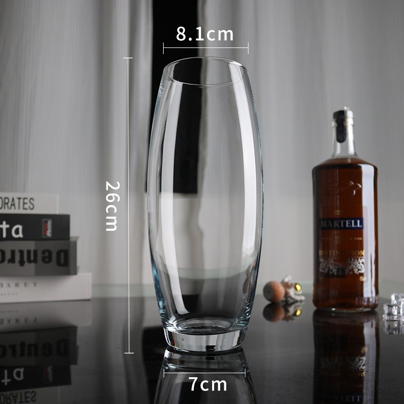 进口帕莎花瓶富贵竹桌面大号水培B创意现代简约摆件透明玻璃花瓶