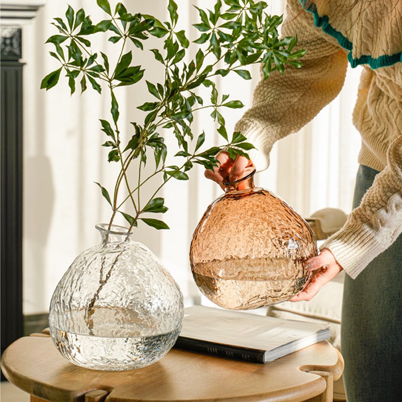 花瓶摆件客厅插花侘m寂风玻璃轻奢高级感餐桌装饰马醉木玄关家居