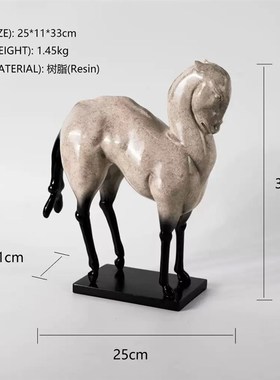 中古风样板间客厅电视柜树脂抽象人物雕塑L摆件民宿酒店书房装饰