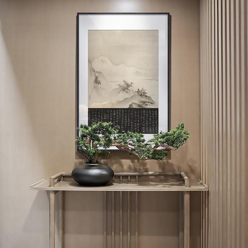 旦夕帖 新中式禅意客厅装饰画王羲之旦夕帖挂画玄关书房茶室壁画