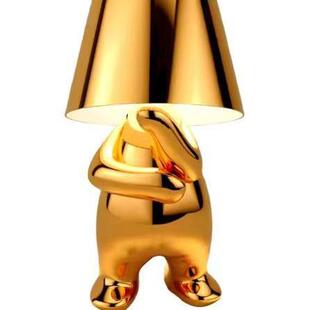 思考者七色小金人台灯卧室充电氛围小夜灯欧美式摆件七色灯