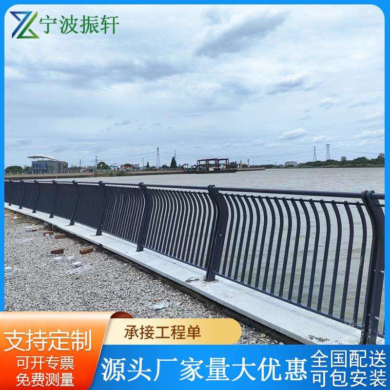 铝合金河道护栏304不锈钢复合管栏杆桥梁景观灯光围栏防护栏立柱