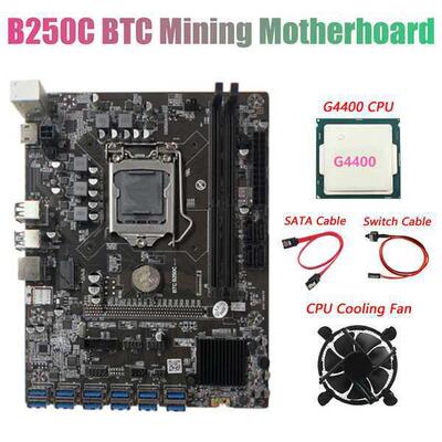 B250C 12P主板+G4400 CPU+CPU散热风扇+SATA线缆+开关线
