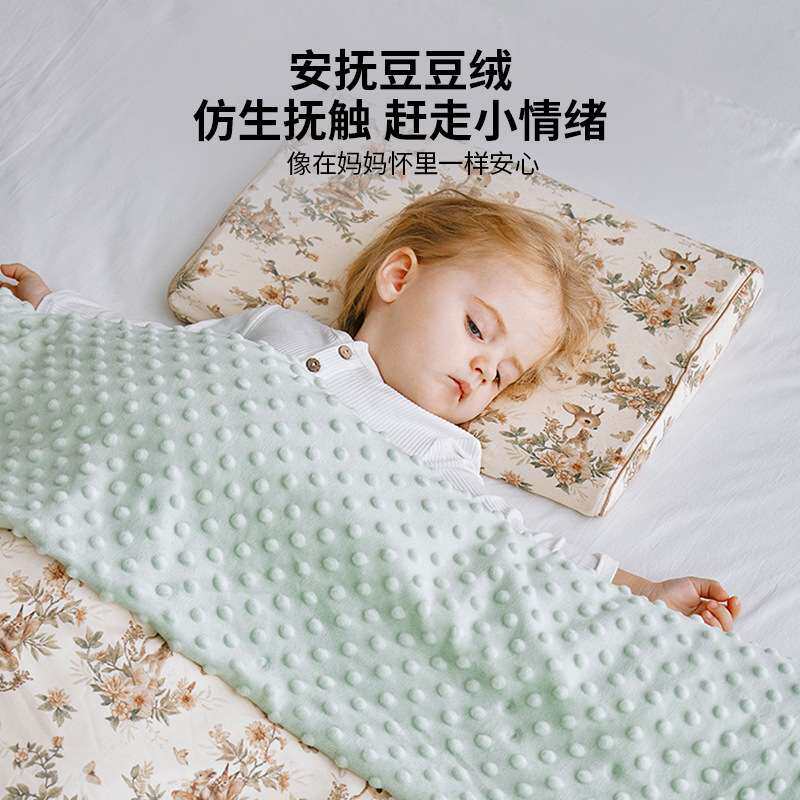 喜卡缇豆豆毯初生婴儿宝宝盖毯春秋冬季新生儿毯子盖被冬天小被子