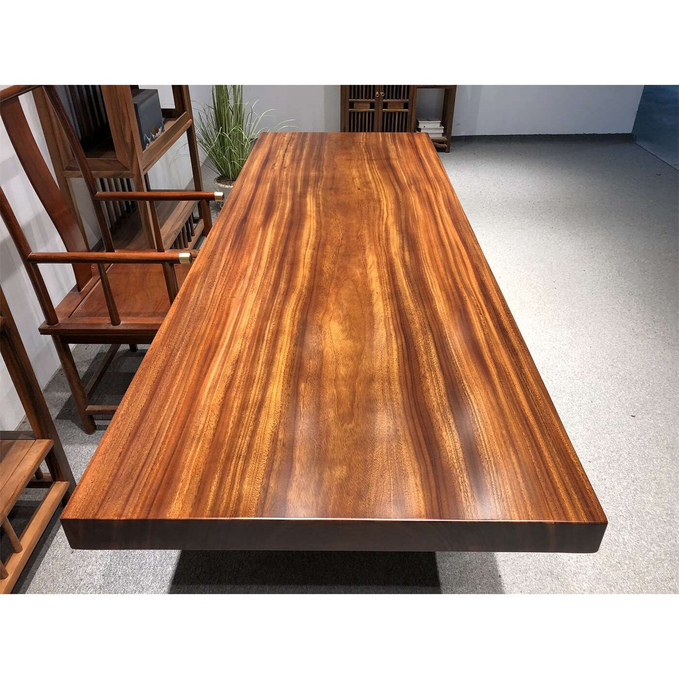 尺寸:240*86*8 奥坎实木大板原木茶台茶桌餐桌老板办公桌会议桌