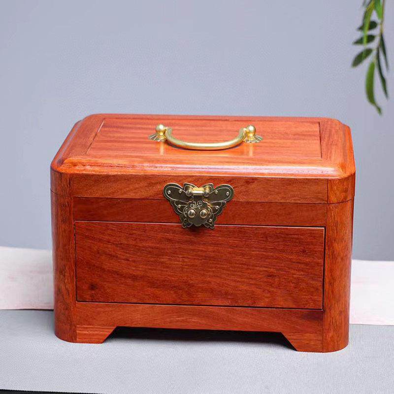 缅甸花梨全独板手提首饰盒实木中式复古结婚珠宝收纳盒文玩百宝箱,电子元器件市场,其它元器件,淘宝优惠券,粉丝福利购,淘宝优惠卷