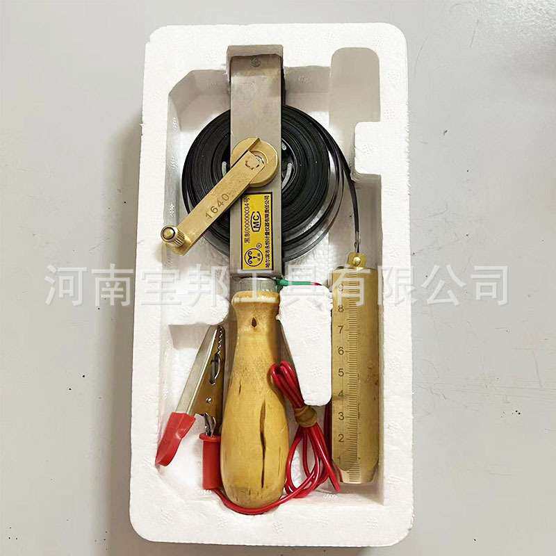 详牌木柄纯铜防爆测深尺可选静电夹高精度国标船用油罐量油尺