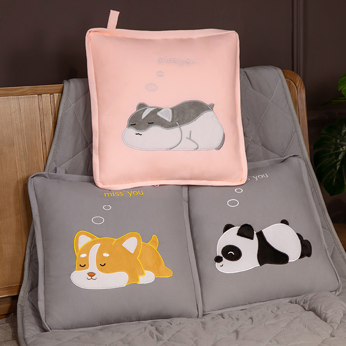 卡通汽车抱枕被子两用午睡枕头毯子二合一靠枕折叠空调被夏季车载