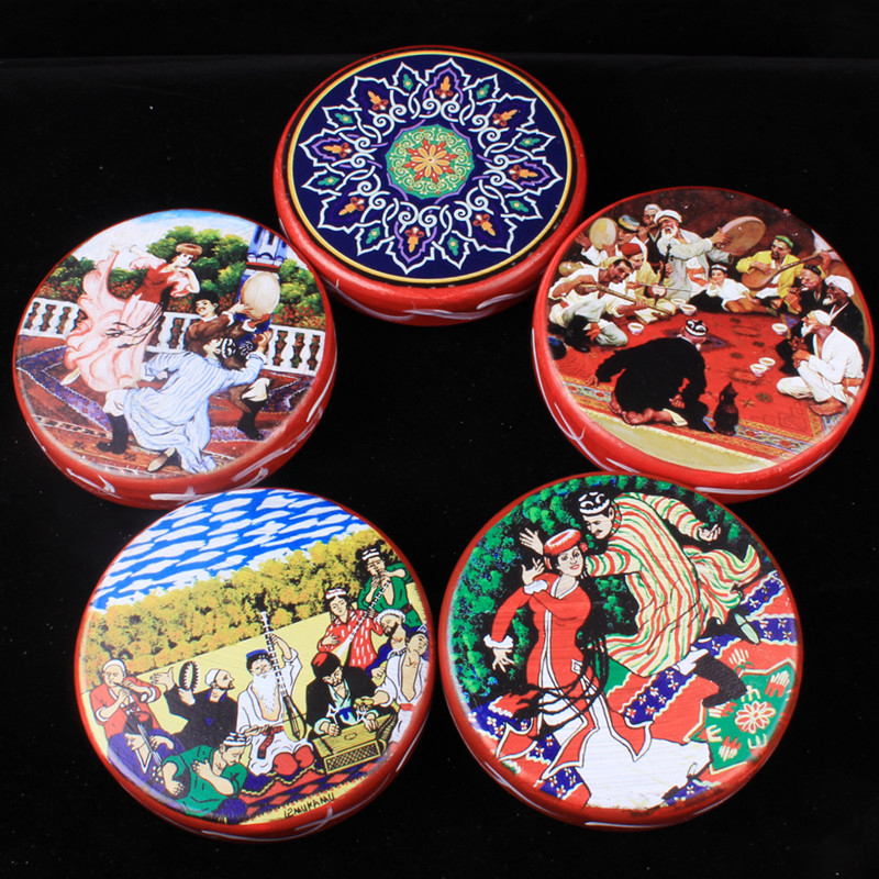 新疆民族乐器维吾尔族手工彩绘手鼓民族舞蹈手鼓酒店墙壁装饰手鼓