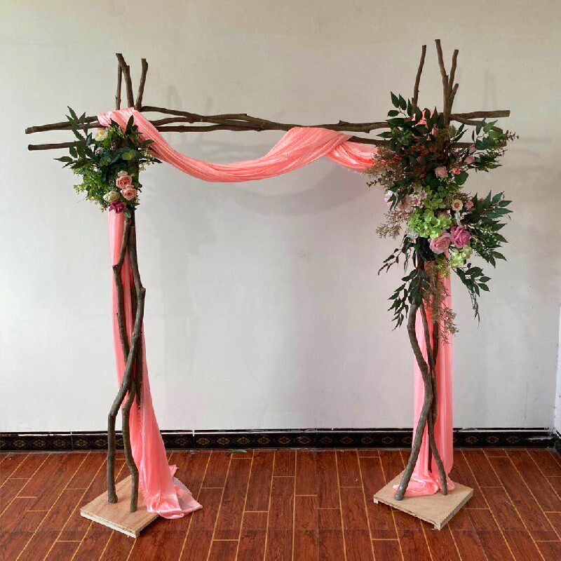 婚礼花艺木桩拱门花店树枝结婚木架婚庆花门实木拍照背景道具摆件