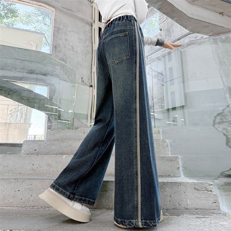女童牛仔裤春秋款2025新款洋派初中学生儿童秋装女孩阔腿裤子大童,童装/婴儿装/亲子装,裤子,淘宝优惠券,粉丝福利购,淘宝优惠卷