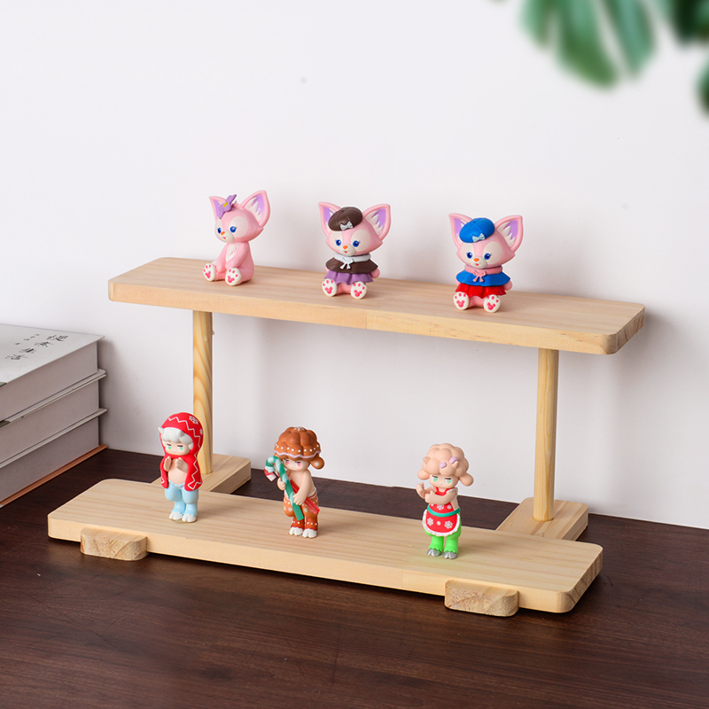 桌面置物架松木书房办公室学生模型收纳层架桌上小型多层书架简约