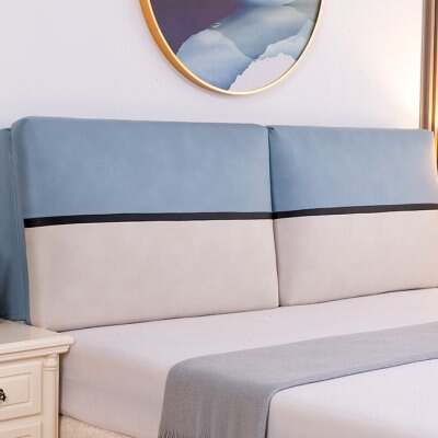 免洗科技布床头靠垫软包榻榻米无床头自粘大靠枕双人北欧海绵纯色