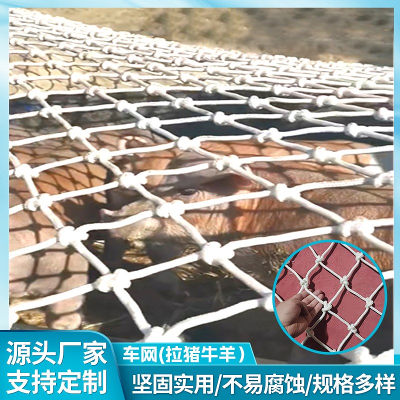耐磨拉猪网 圈地养殖网  涤纶有结网 拉猪牛羊货车封车网