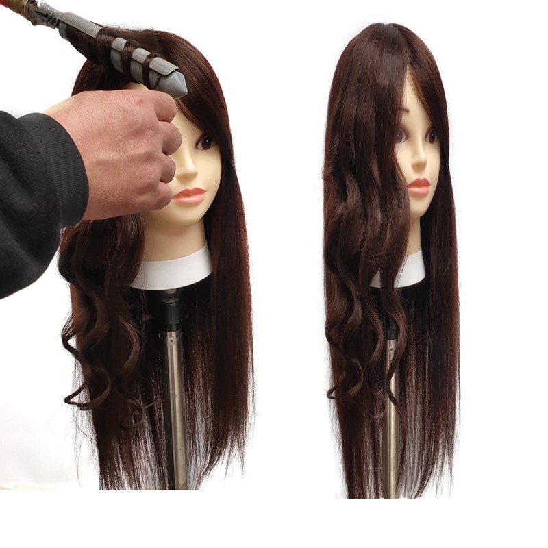 真发模特头可烫卷漂染混合发假人头模练习编发盘发化妆教习公仔头
