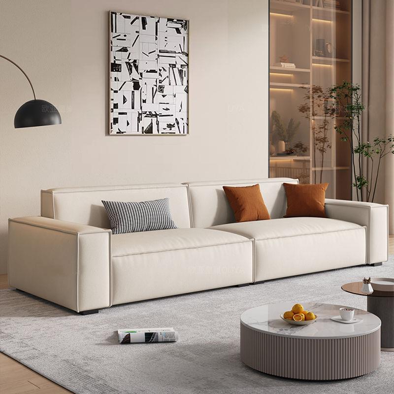 防猫抓布艺沙发小户型豆腐块沙发客厅家用北欧简约奶油风直排三人