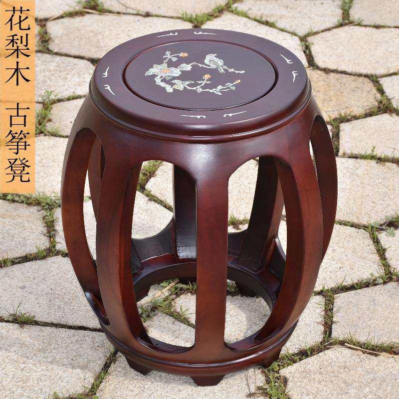 花梨木/橡木古筝圆凳 鼓凳 复古中式古典圆凳八角凳腿厂家