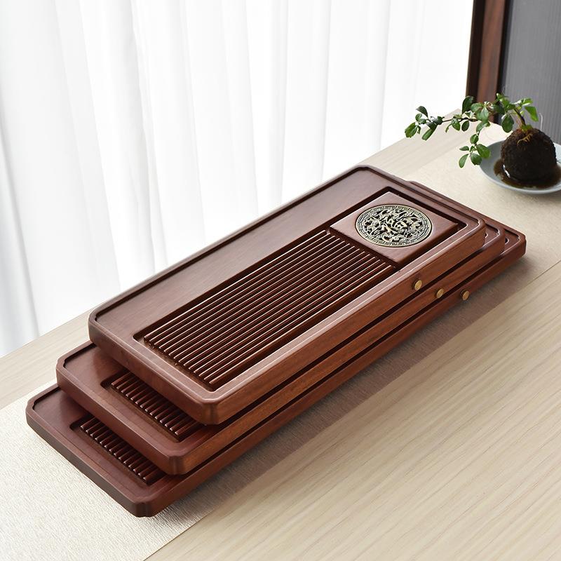 花梨木茶盘客厅家用整块实木茶台排水电木茶盘小号储水托盘干泡台
