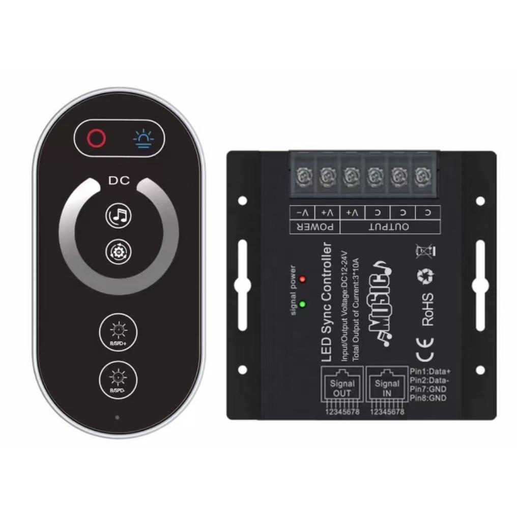 LED单色 双路 RGB RGBW RGBWC 音乐同步控制器（网口版本）