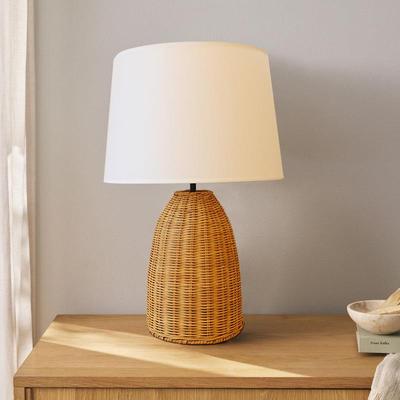 中古vintage台灯日式复古卧室床头灯酒店民宿手工藤编装饰氛围灯