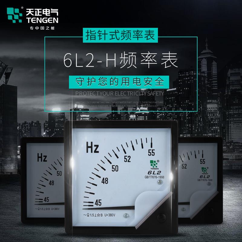 TENGEN天正电气6L2-H频率表赫兹表45-55HZ仪表板表380V 50HZ 20MA