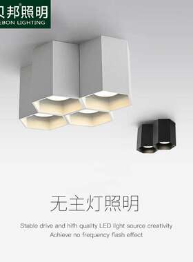 特兰托明装筒灯家用六角形led吸顶式客厅过道卧室灯新款