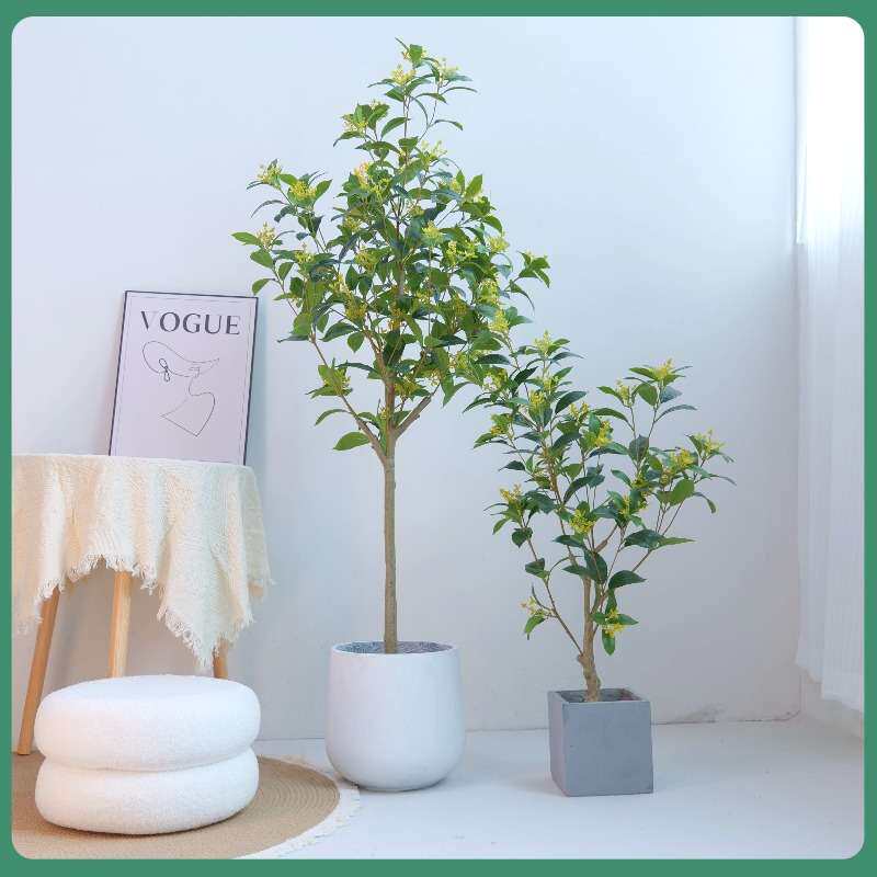 仿真桂花树落地盆栽室内桂花树开花装饰品客厅庭院绿色景观植物