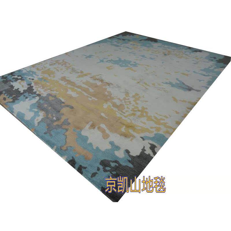 新中式抽象水墨画手工晴纶羊毛客厅茶几沙发地毯书房办公室接待室