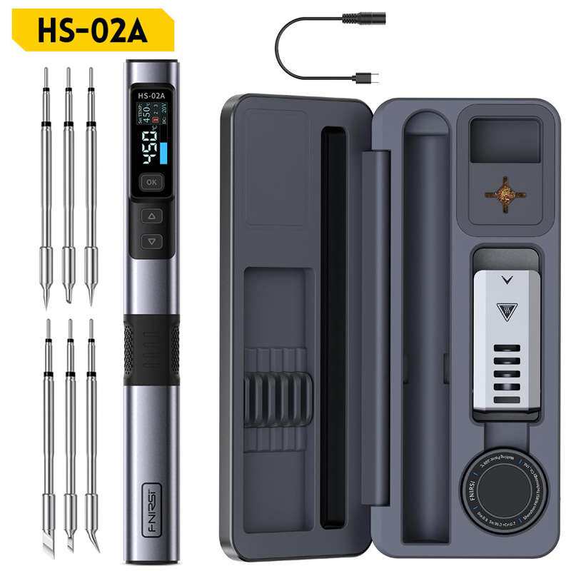 FNIRSI智能电烙铁HS-02移动工作台收纳盒电烙铁套装