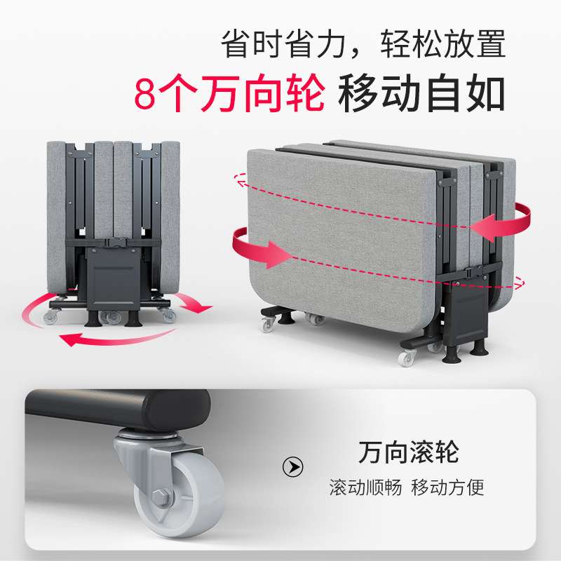 折叠床单人床办公室午睡午休床多功能可调节科技布陪护四折简易床