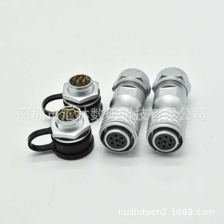 金属防水接头 开孔16mm连接器 SF1610/S7+SF1612/P7快速插拔插头