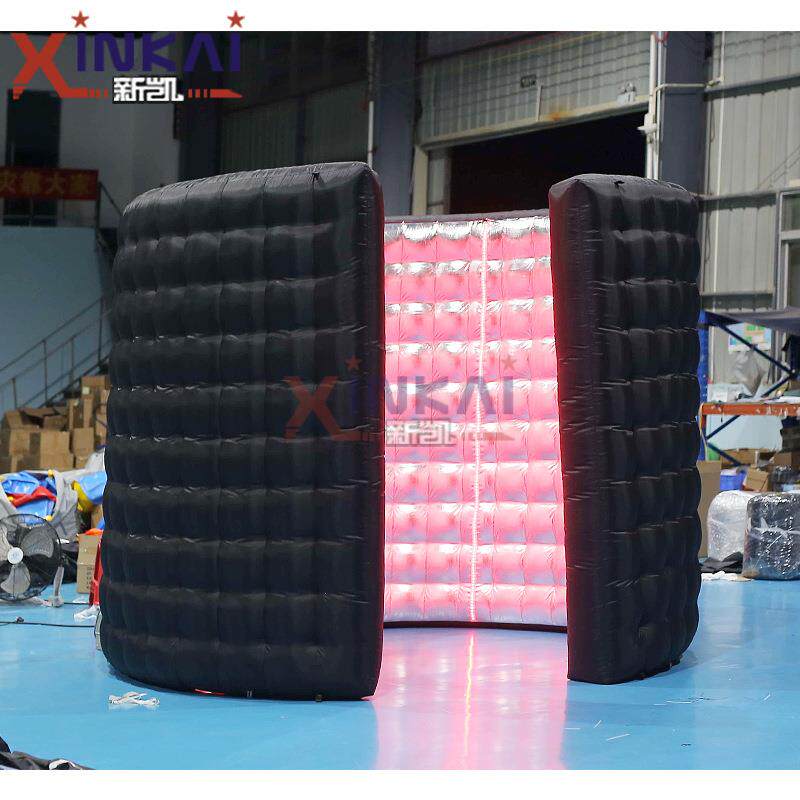 外贸热销螺旋圈充气 LED 360 照相亭外壳 户外便携式灯光拍摄背景