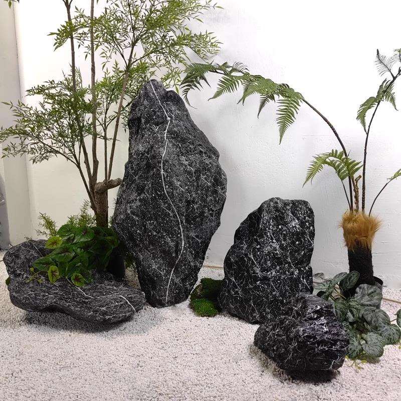 透光石仿真白桦树透光竹子火堆酒店咖啡厅装饰造景神器透光奢石