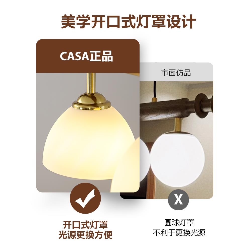 OA5M法式中古餐厅吊灯一字长条灯美式复古实木设计师轻奢吧台灯ca