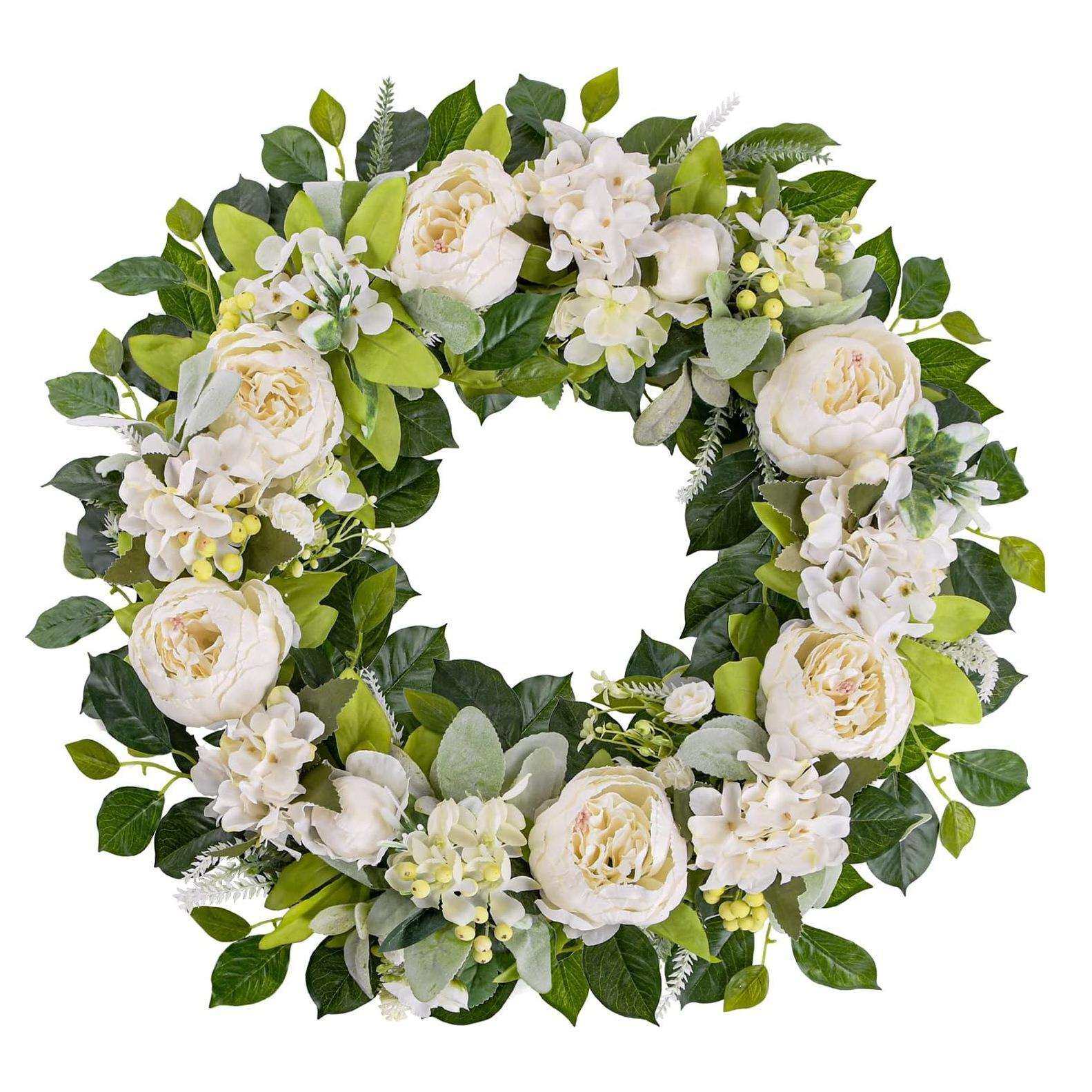 跨境亚马逊春季新品前门门饰牡丹玫瑰浆果花环门挂装饰,电子元器件市场,其它元器件,淘宝优惠券,粉丝福利购,淘宝优惠卷