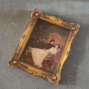 欧式美式长方形复古金色树脂相框挂壁浮雕美式简约组合创意画框