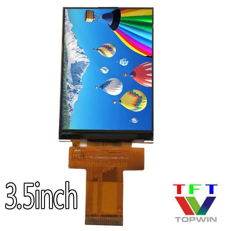 3.5英寸RGB液晶显示屏全视角320x480点阵屏topwin全彩色工控仪表