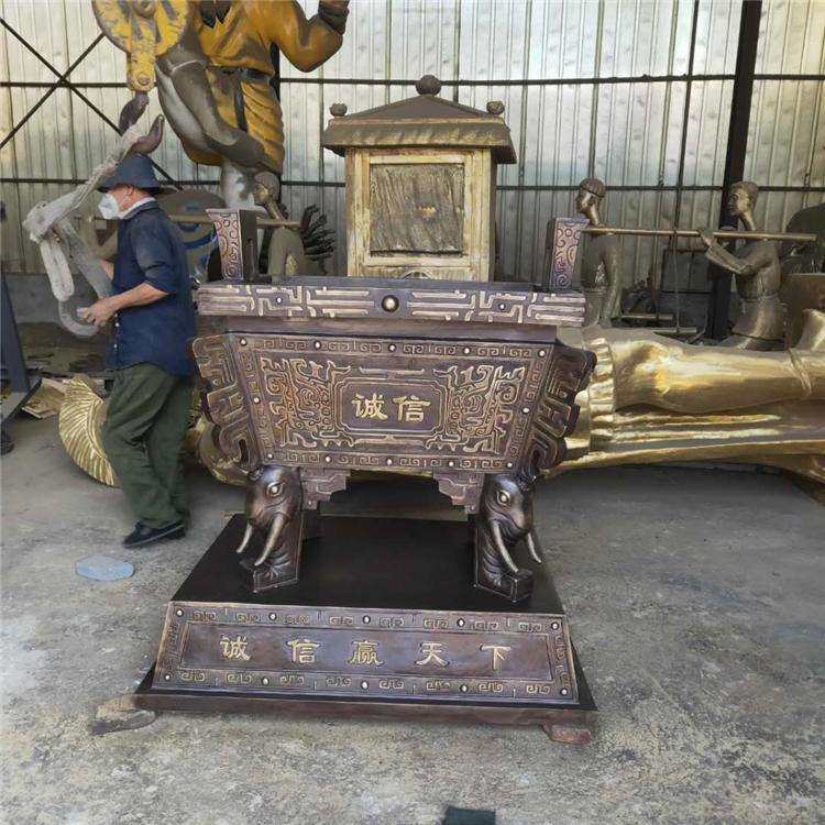 铜鼎雕塑盛千秋大型铸造 纯铜司母戊鼎四足方鼎铜器工艺品销售