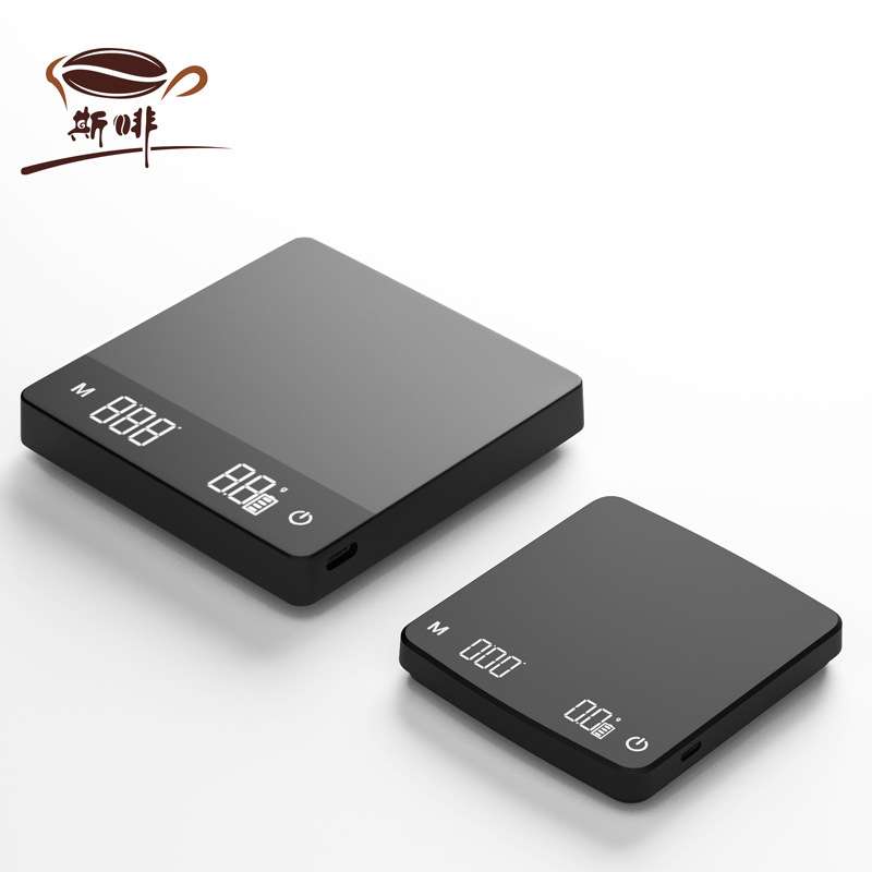 斯啡咖啡电子秤高精度咖啡豆称重计时可充电意式手冲咖啡秤