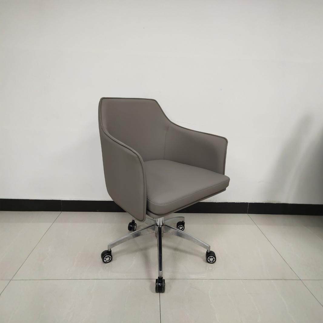 简约舒适皮质休闲椅客厅沙发椅餐厅咖啡厅办公单人椅洽谈接待椅子