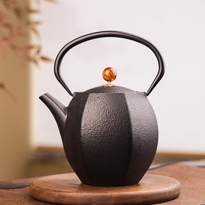 典工堂铁壶无涂层南部铸铁壶六方来财生铁壶烧水壶家用茶具煮茶壶