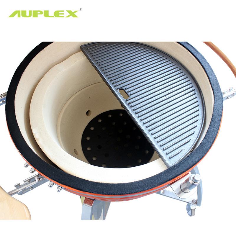 21英寸 kamado bbq grill Cast Iron 陶瓷烧烤炉分瓣式铸铁烤网盘