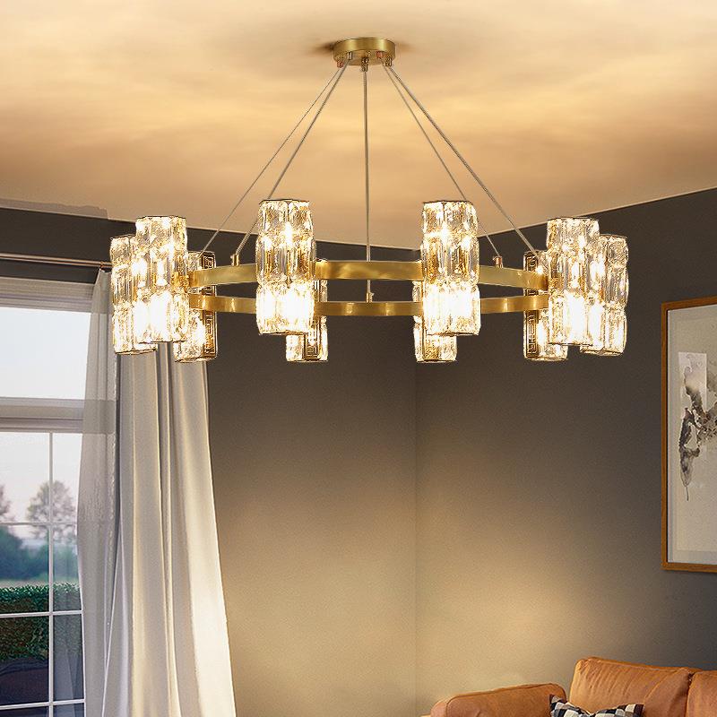 全铜水晶吊灯后现代简约北欧客厅灯餐厅吊灯创意卧室灯服装店灯具