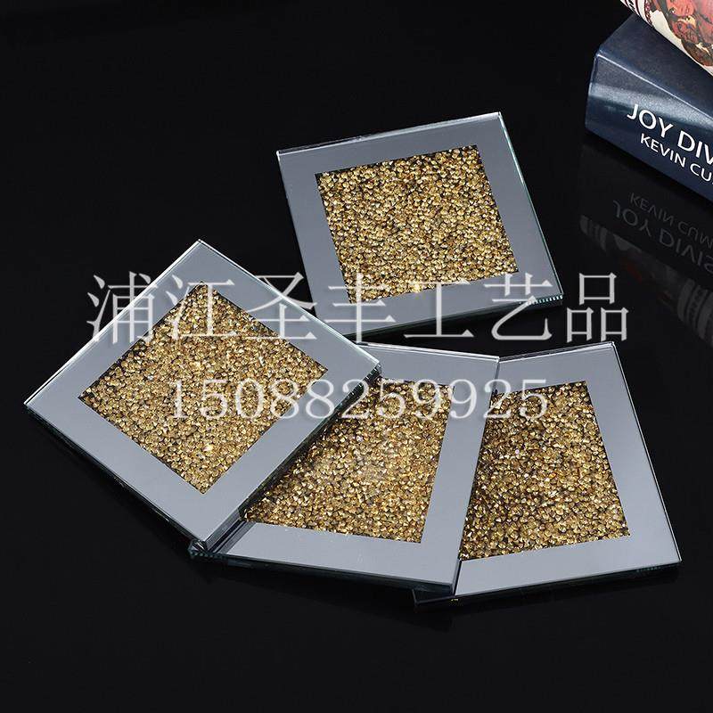 金属圈边家用酒店咖啡茶杯隔热垫 拍照摆件 四方水晶杯垫 直供,农机/农具/农膜,其它农用工具,淘宝优惠券,粉丝福利购,淘宝优惠卷