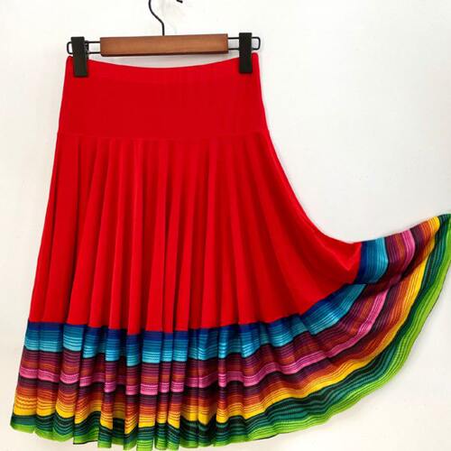 子舞蹈裙交谊舞裙舞裙广场舞服装女半身裙短裙跳大摆裙演出服夏季