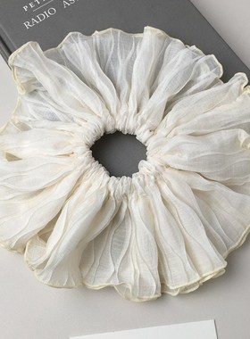 发圈女高级感大肠发圈超大韩系头花202J5新款超好看的仙气白色法