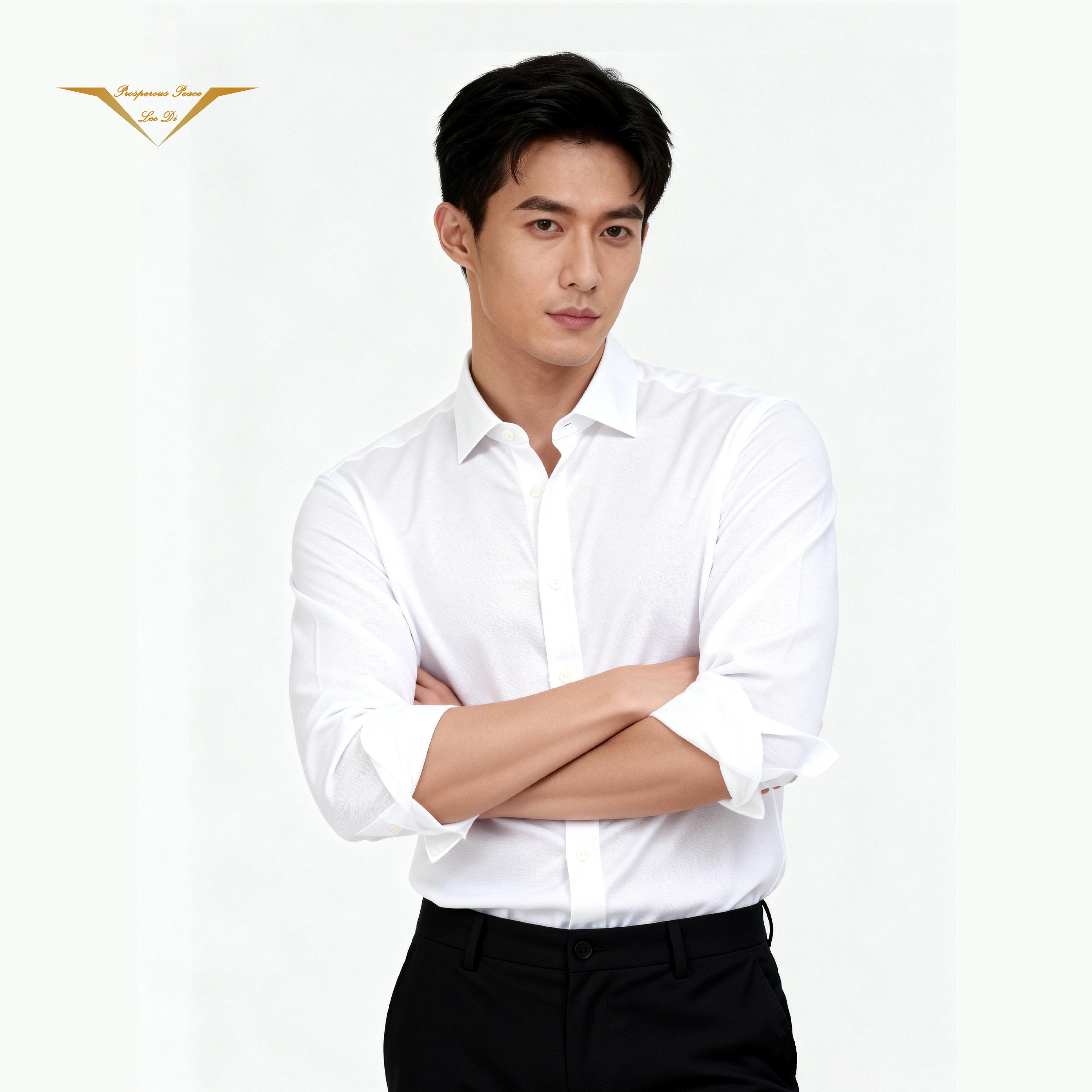 男士竹纤维温莎领高级商务正装科德宝商务休闲免烫抗皱长袖衬衫