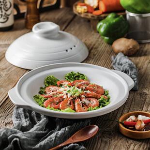 特浅款砂锅自然厨陶瓷锅煲仔饭明火耐高温干锅石锅商用浅口大