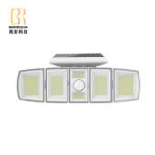 新款 太阳能灯壁灯五头户外庭院灯家用围墙人体感应灯车库路灯